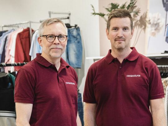 Jerker Sandell, Executive Director of Erikshjälpen Second Hand and Mattias Ingeson, Secretary-General of the children's rights organization Erikshjälpen.