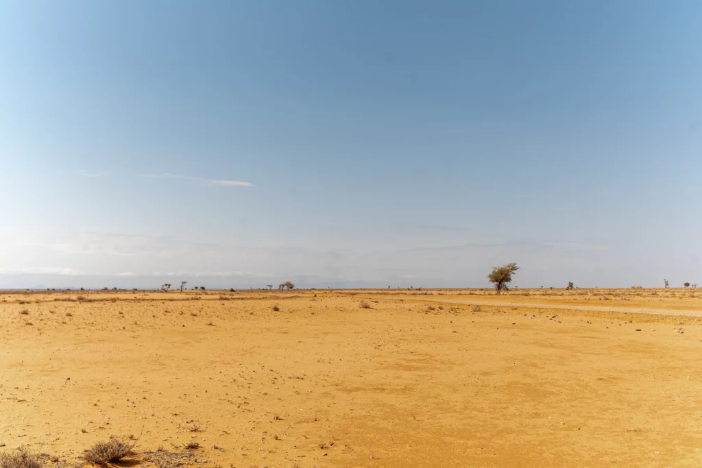 Torrt landskap i Kenya